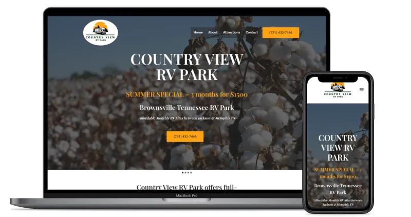 Country View RV Park website
