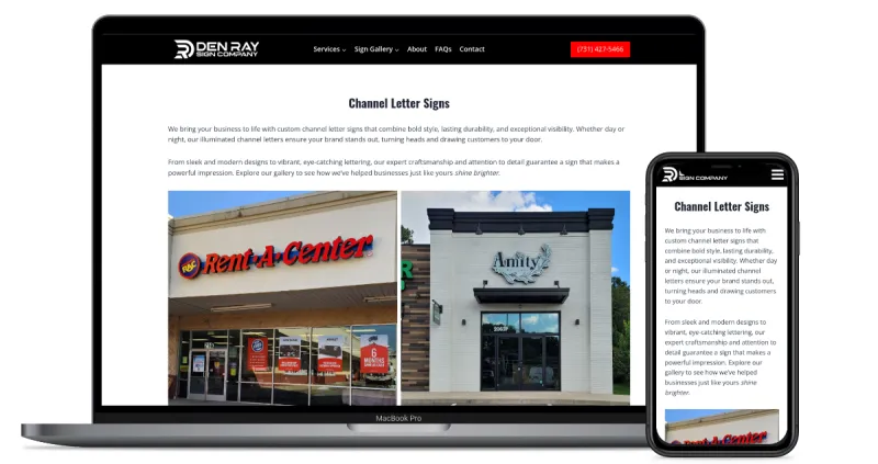 Den Ray Sign Company website