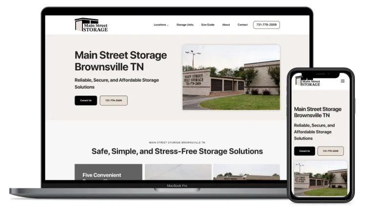 Main Street Storage website