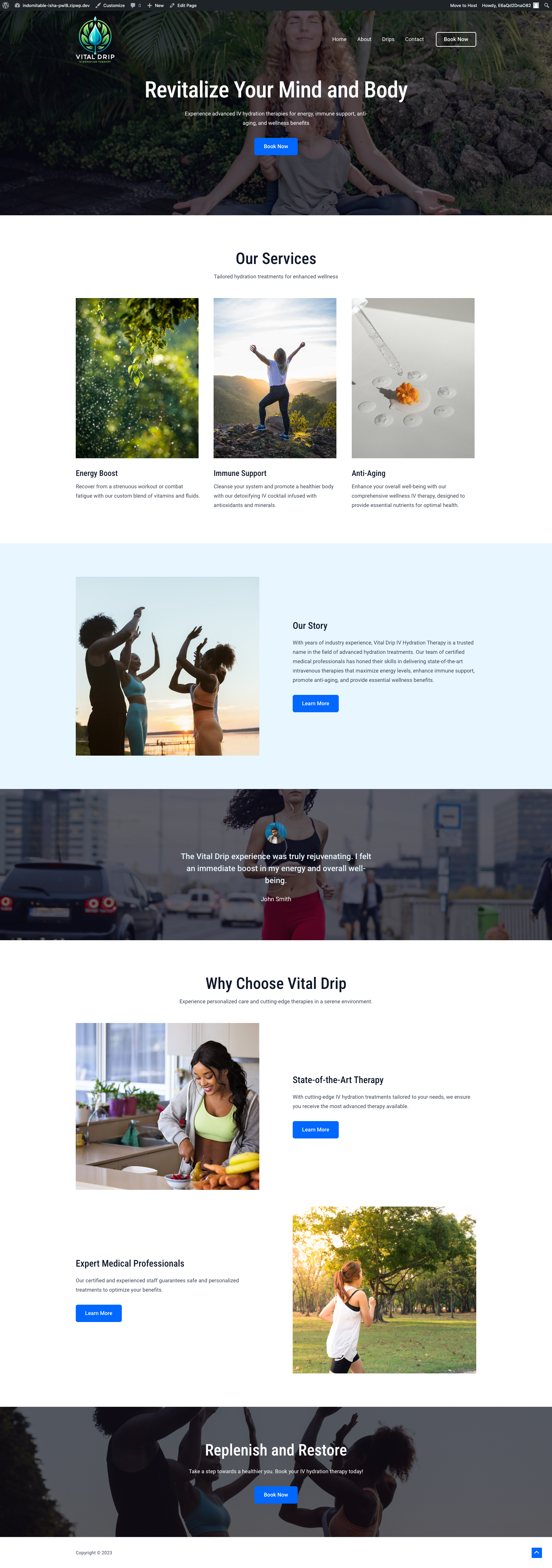 Website design for IV Hydration Clinic