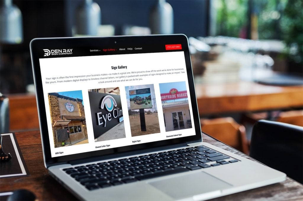 Website and digital marketing for sign shop