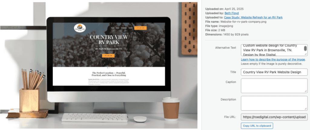 Example screenshot showcasing effective alt text